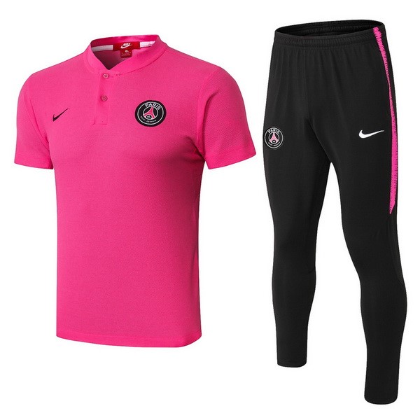 Polo Conjunto Completo Paris Saint Germain 2018-19 Rosa Negro